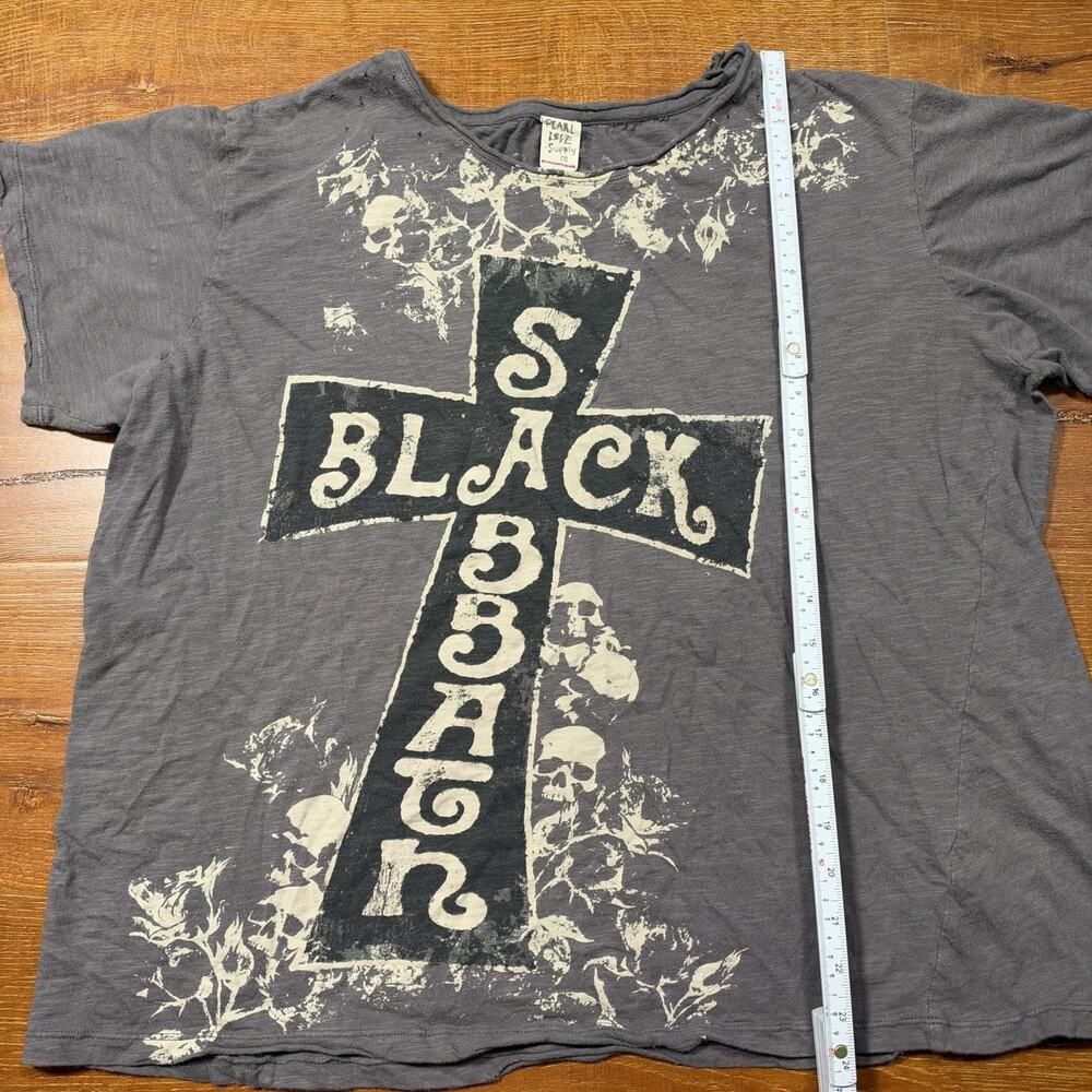 Magnolia Pearl Black Sabbath T Shirt Womens OS Gray Metal Rock Alt Retro Grunge - Picture 9 of 14